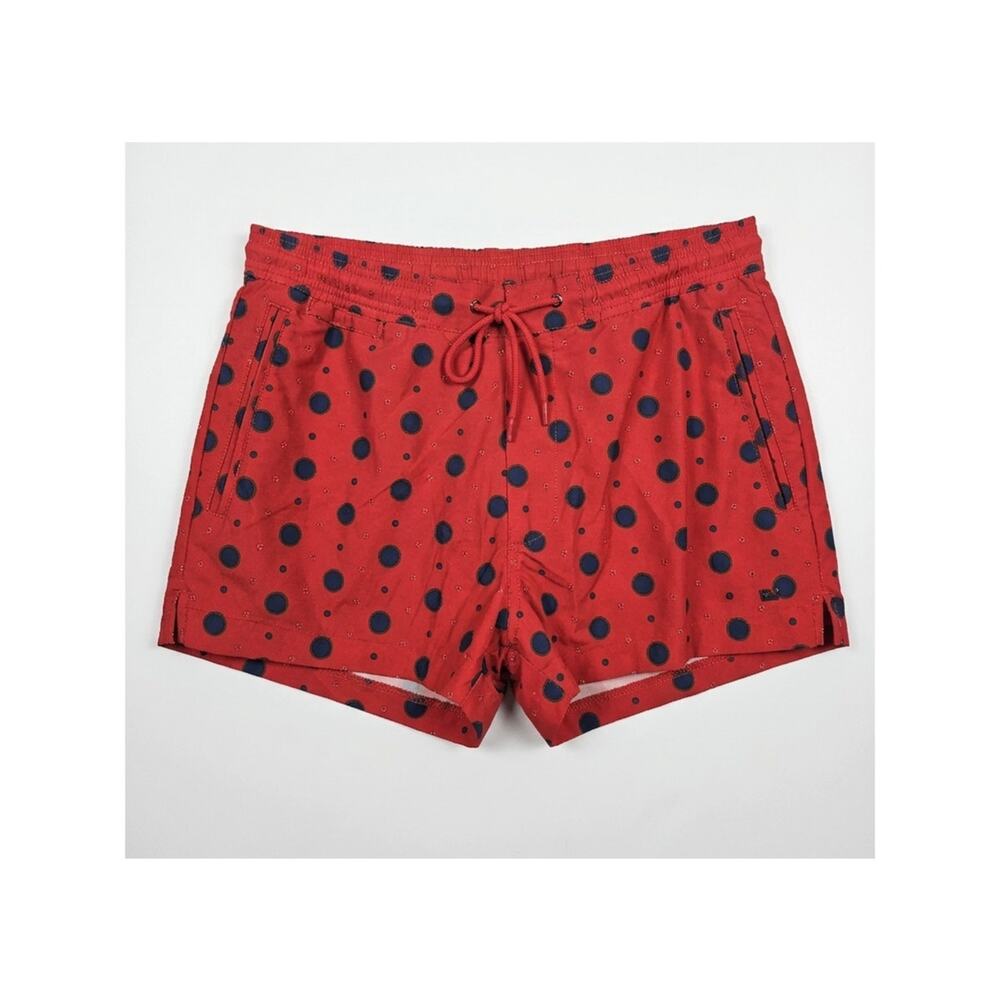 Marc by Marc Jacobs L Red Blue Polka Dot Swim Shorts Board Surf Swim Beach
